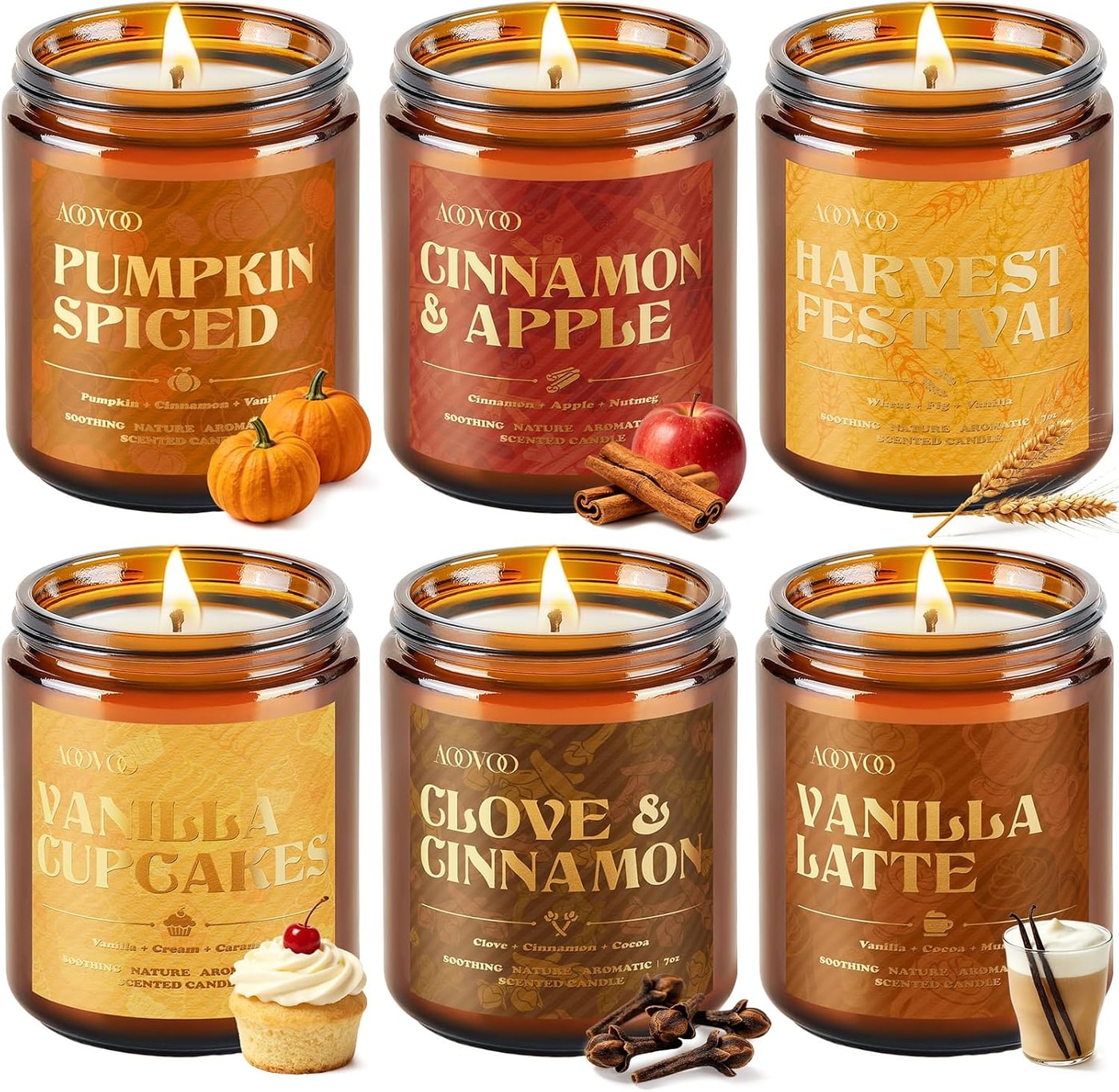 Six-Piece Fall Scented Soy Candle Gift Set - Photo 2