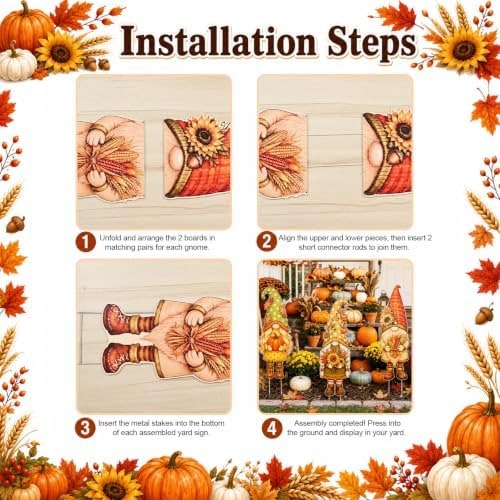 Fall Yard Sign Stakes Outdoor Harvest Decor - Photo 3
