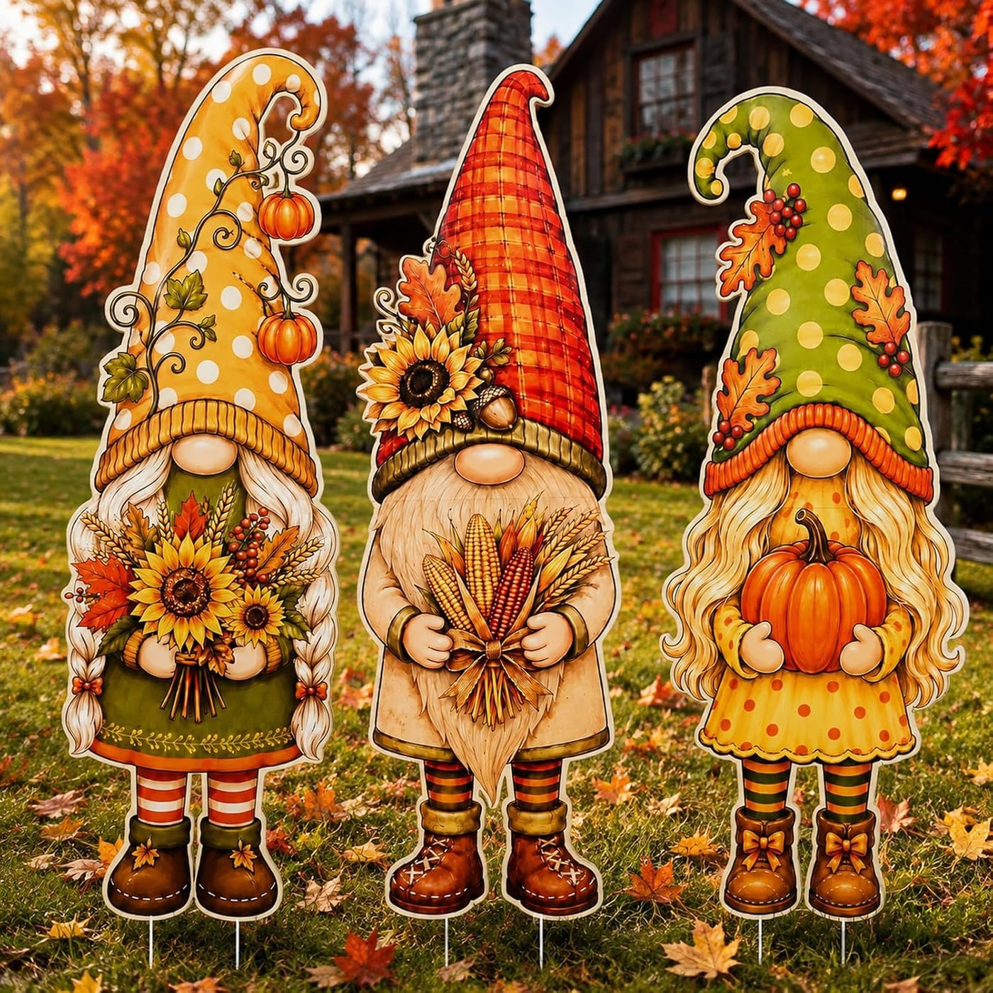 Fall Yard Sign Stakes Outdoor Harvest Decor - Photo 4