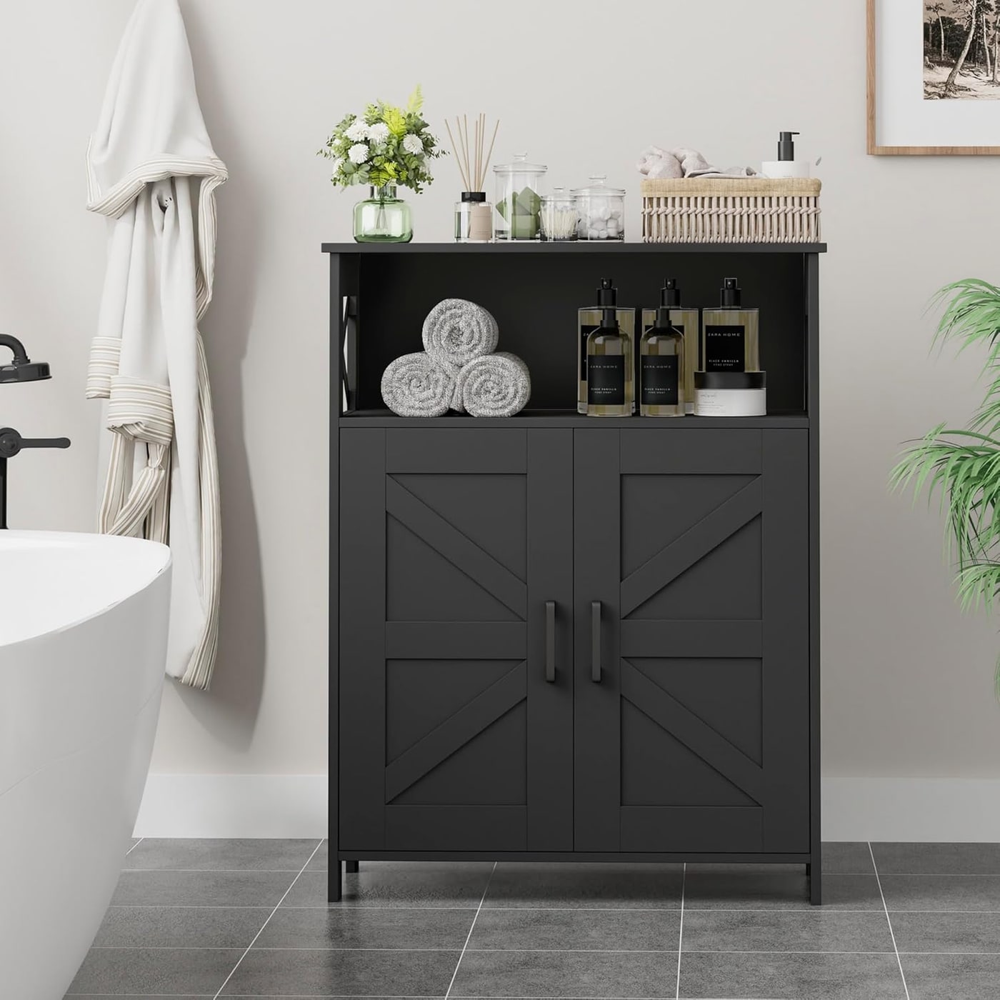 Freestanding Farmhouse Storage Cabinet with Barn Doors - Photo 2