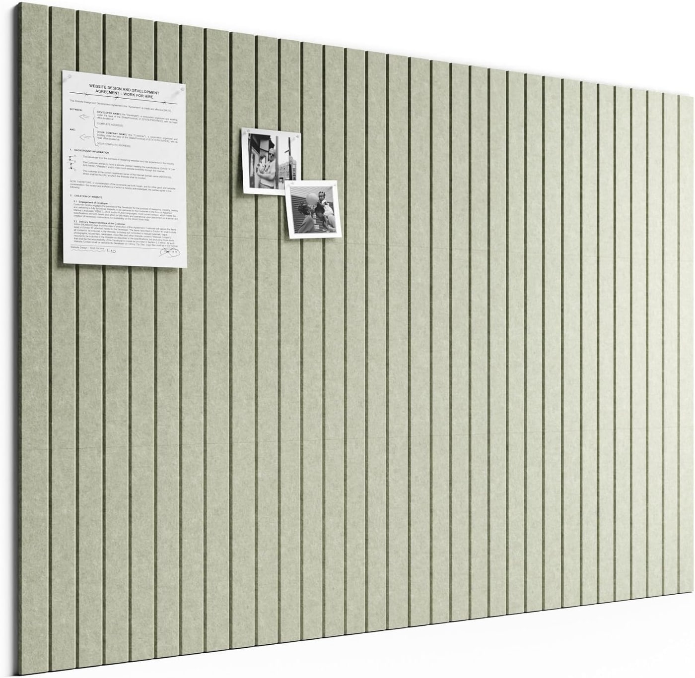 Large Felt Bulletin Board Tiles, 12-Pack - Sage