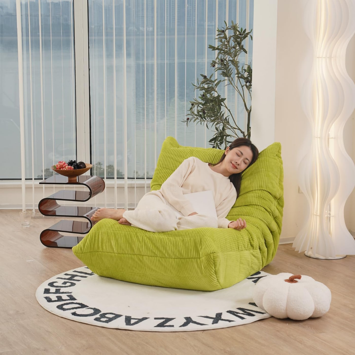 Fireside Corduroy Floor Lounge Chair - Photo 3