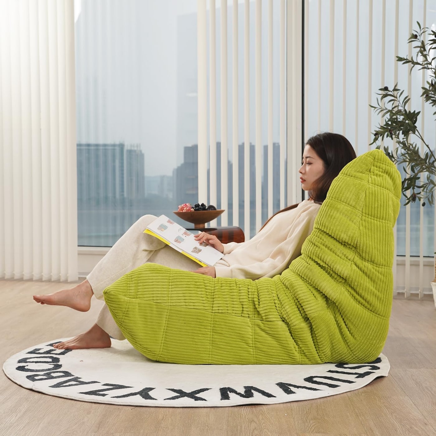 Fireside Corduroy Floor Lounge Chair - Photo 4
