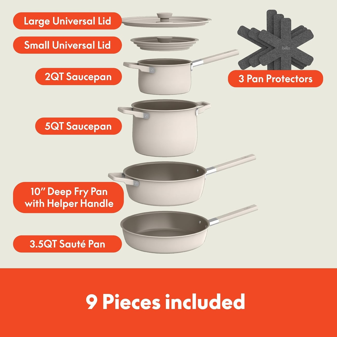 Fits-Anywhere 9-Piece Ceramic Nonstick Cookware Set - Photo 2