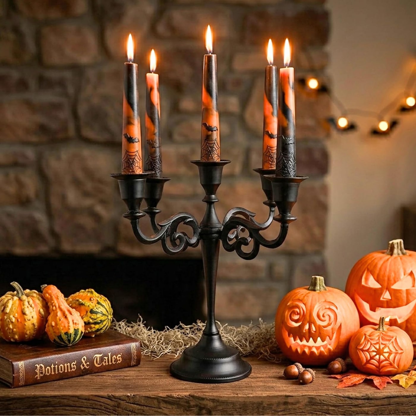 Five-Arm Metal Taper Candelabra - Photo 2