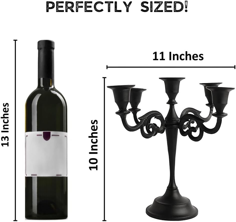 Five-Arm Metal Taper Candelabra - Photo 3