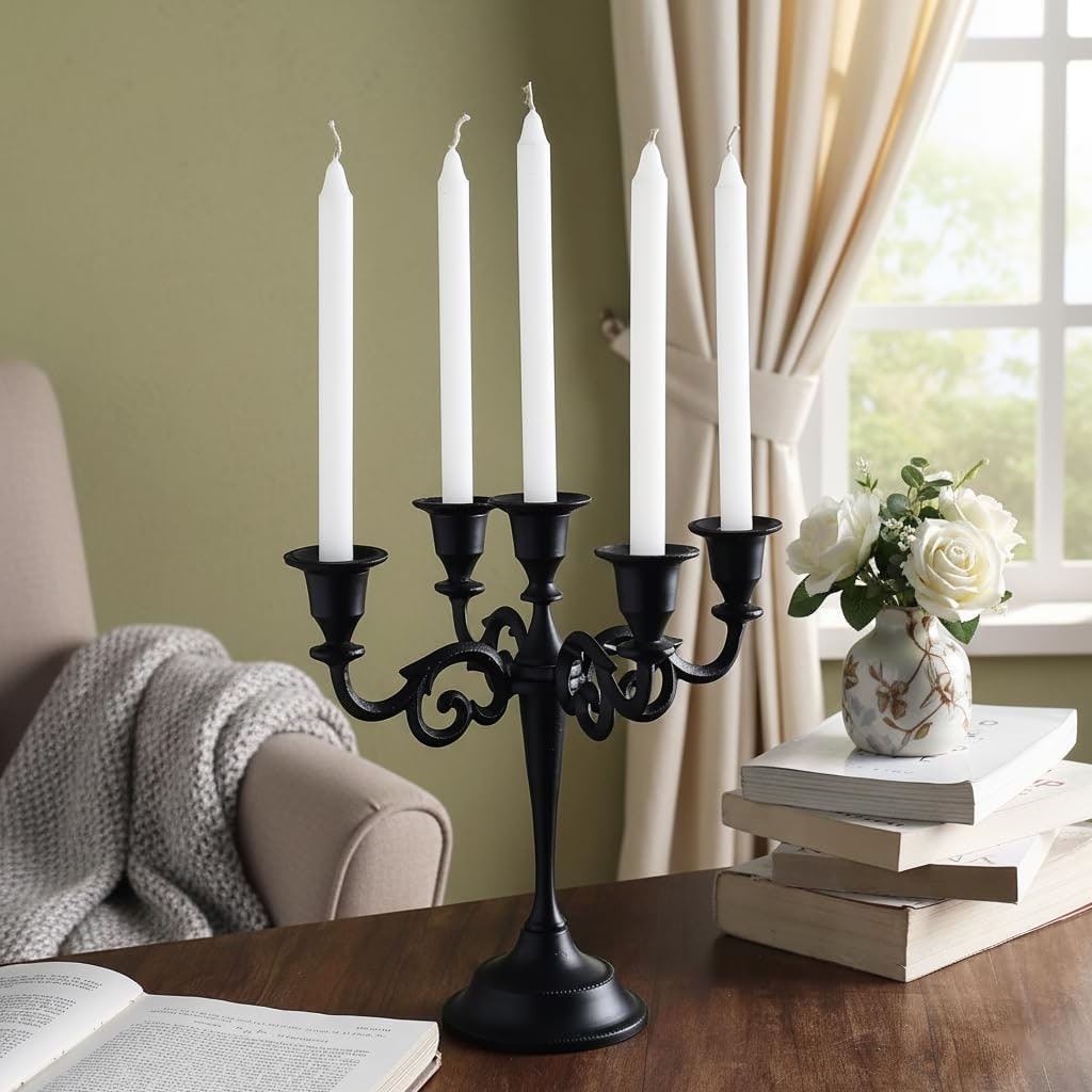 Five-Arm Metal Taper Candelabra - Photo 4