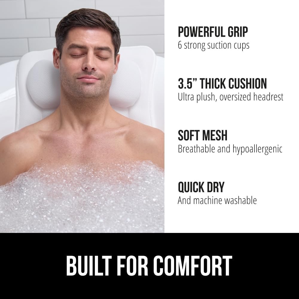 FlexComfort 4D Mesh Bath Pillow with Suction Cups - Photo 2