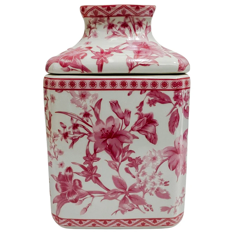 Floral Chinoiserie Porcelain Tissue Box Cover - Photo 3