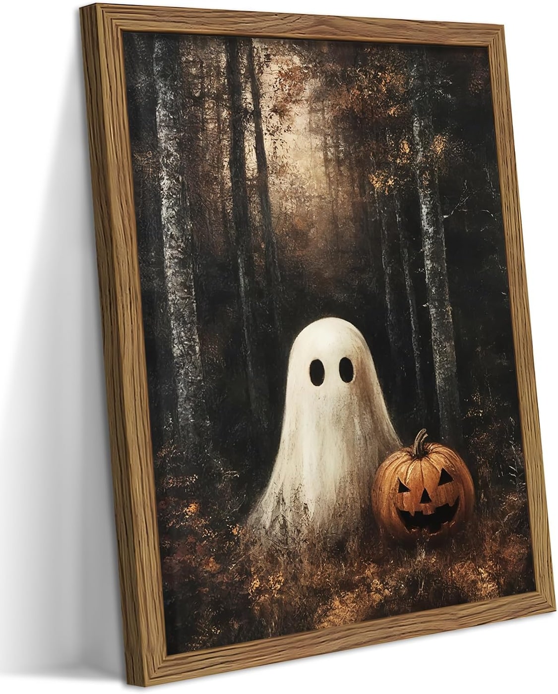 Framed Halloween Ghost Canvas Wall Art