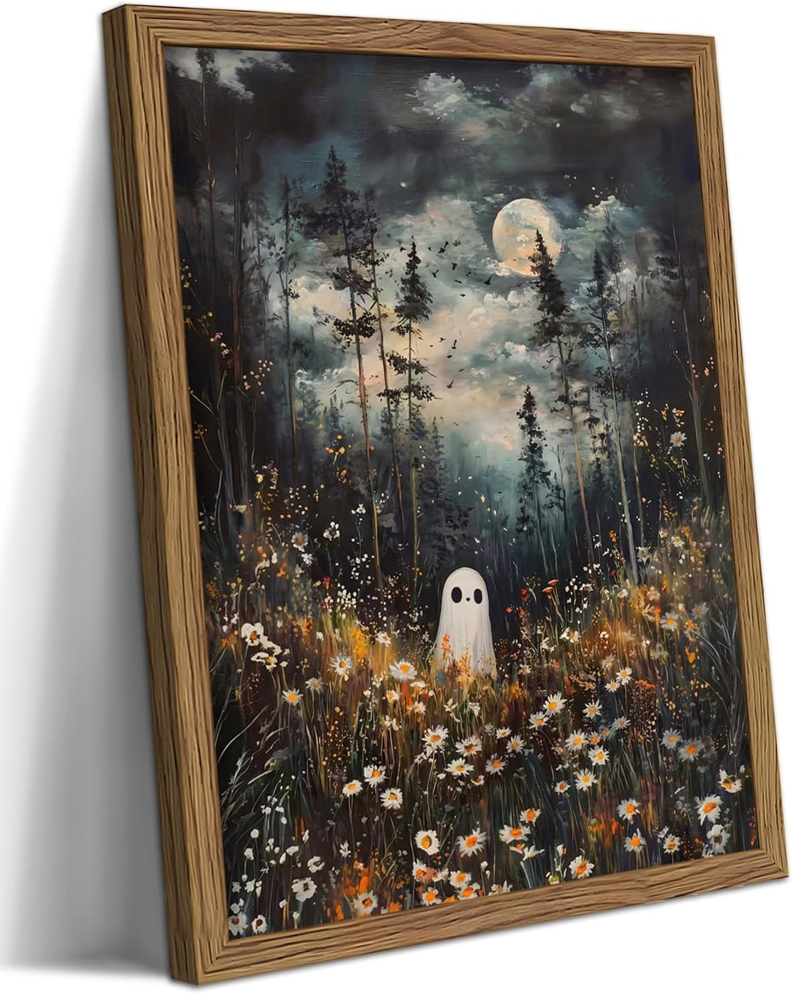 Framed Halloween Ghost Canvas Wall Art