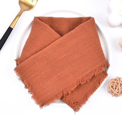 Fringed Cotton-Linen Dinner Napkins, Set of 6 - Photo 2