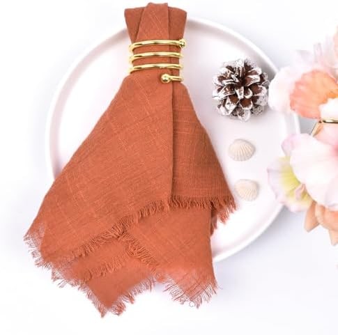 Fringed Cotton-Linen Dinner Napkins, Set of 6 - Photo 4