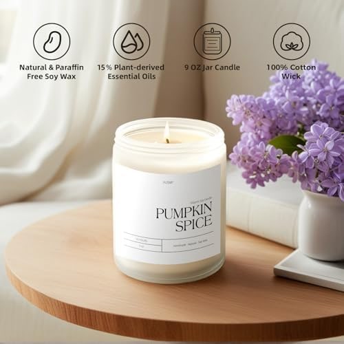Hand-Poured Soy Candle in Frosted Glass Jar, 9oz - Photo 4