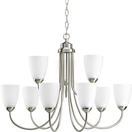 Nine-Light Gather Chandelier - Brushed Nickel