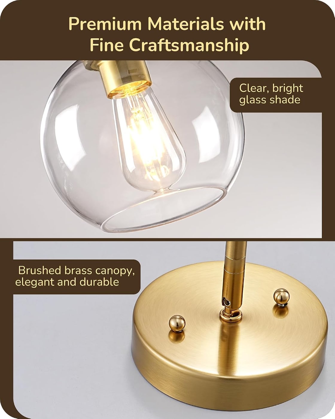 Clear Glass Globe Pendant Lights, 2-Pack - Photo 2