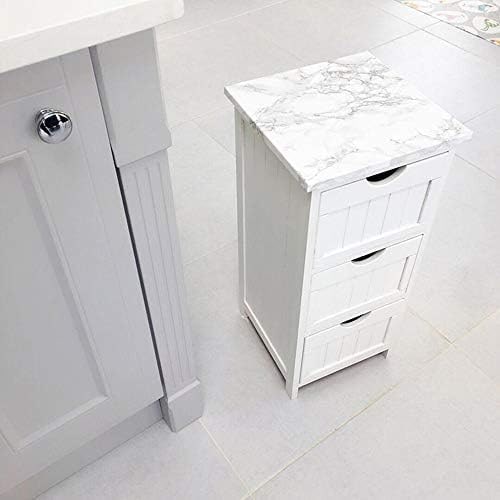 Glossy White and Grey Marble Peel-and-Stick Contact Paper - Photo 4