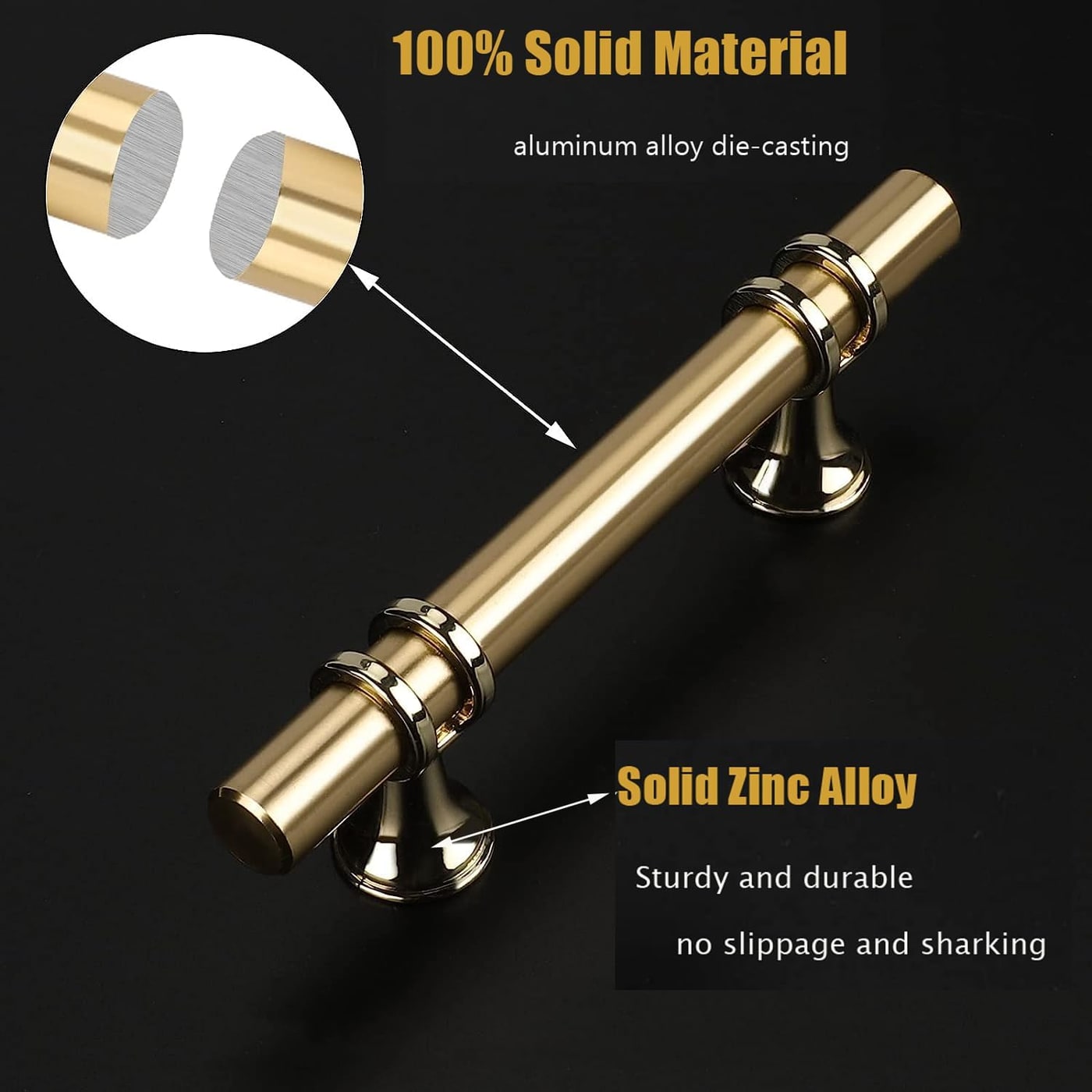 Gold Cabinet Pull Handles, 10-Pack - Photo 4