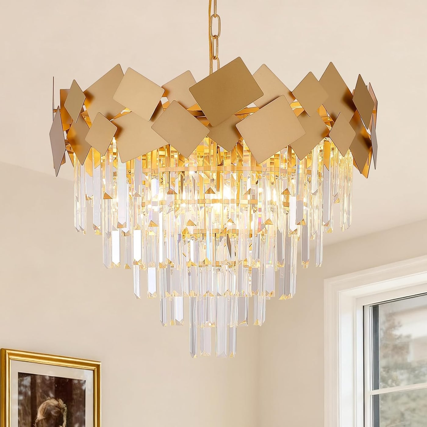 Modern Gold K9 Crystal LED Chandelier