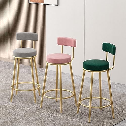 Gold Frame Velvet Counter Bar Stools, Set of 2 - Photo 4