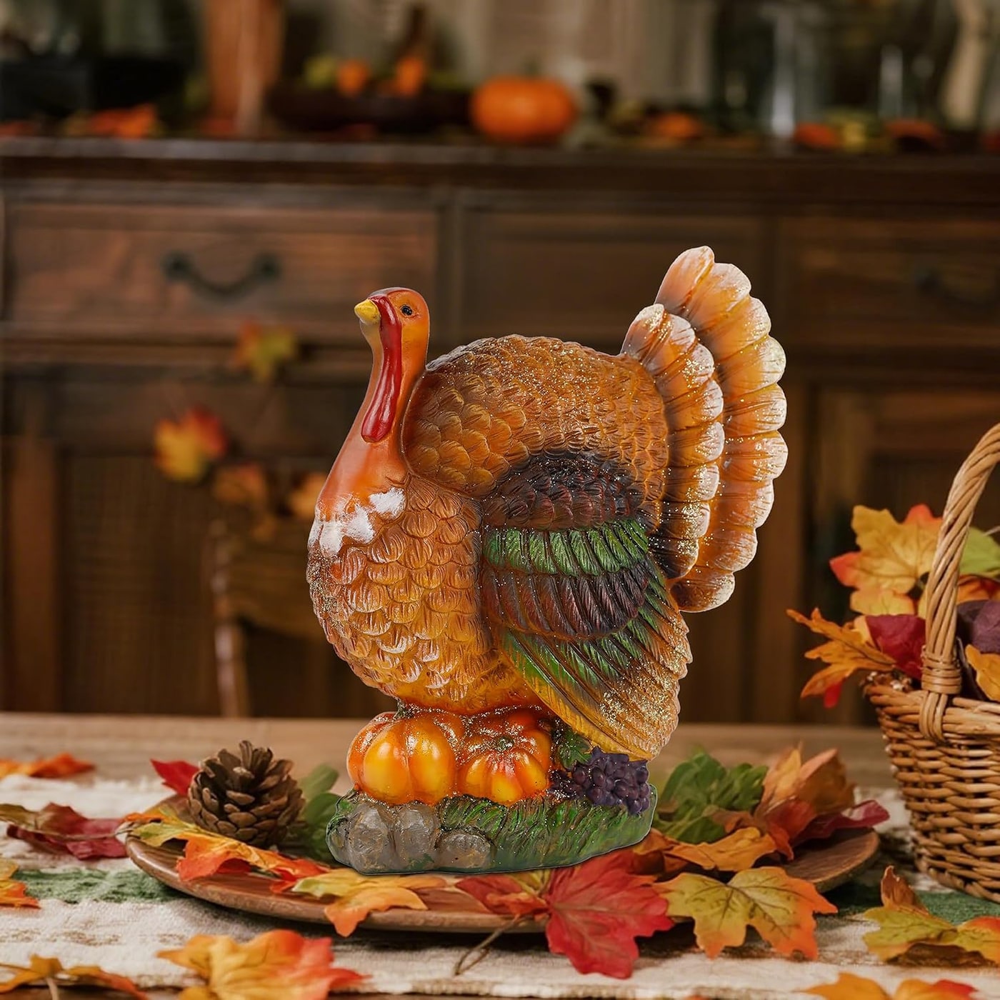 Hand-Painted Resin Turkey Harvest Centerpiece - Photo 2