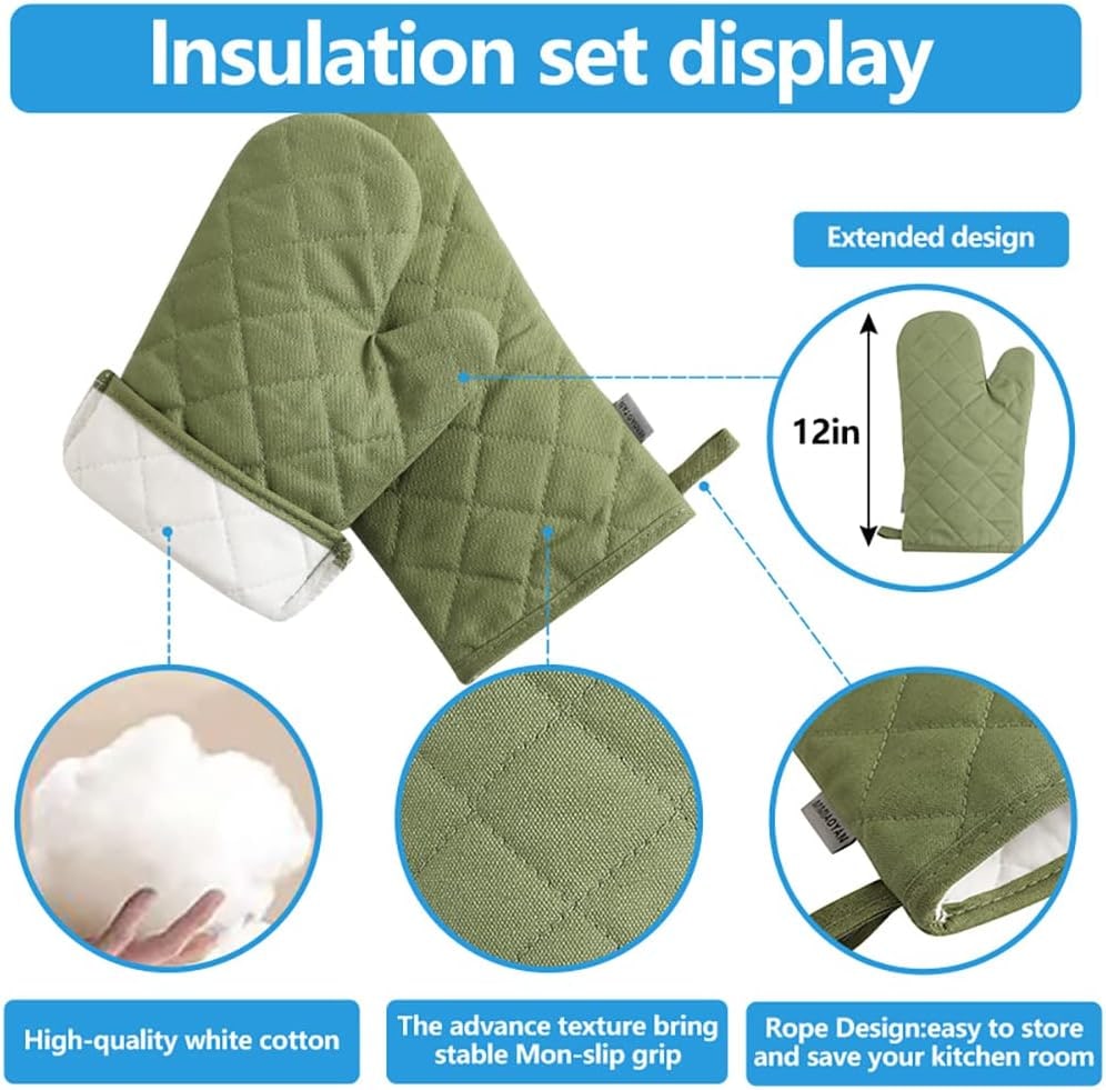 Heat-Resistant Oven Mitts & Pot Holders Set - Photo 4