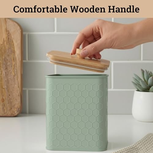 Honeycomb Metal Kitchen Canister Set (4-Piece) - Photo 4