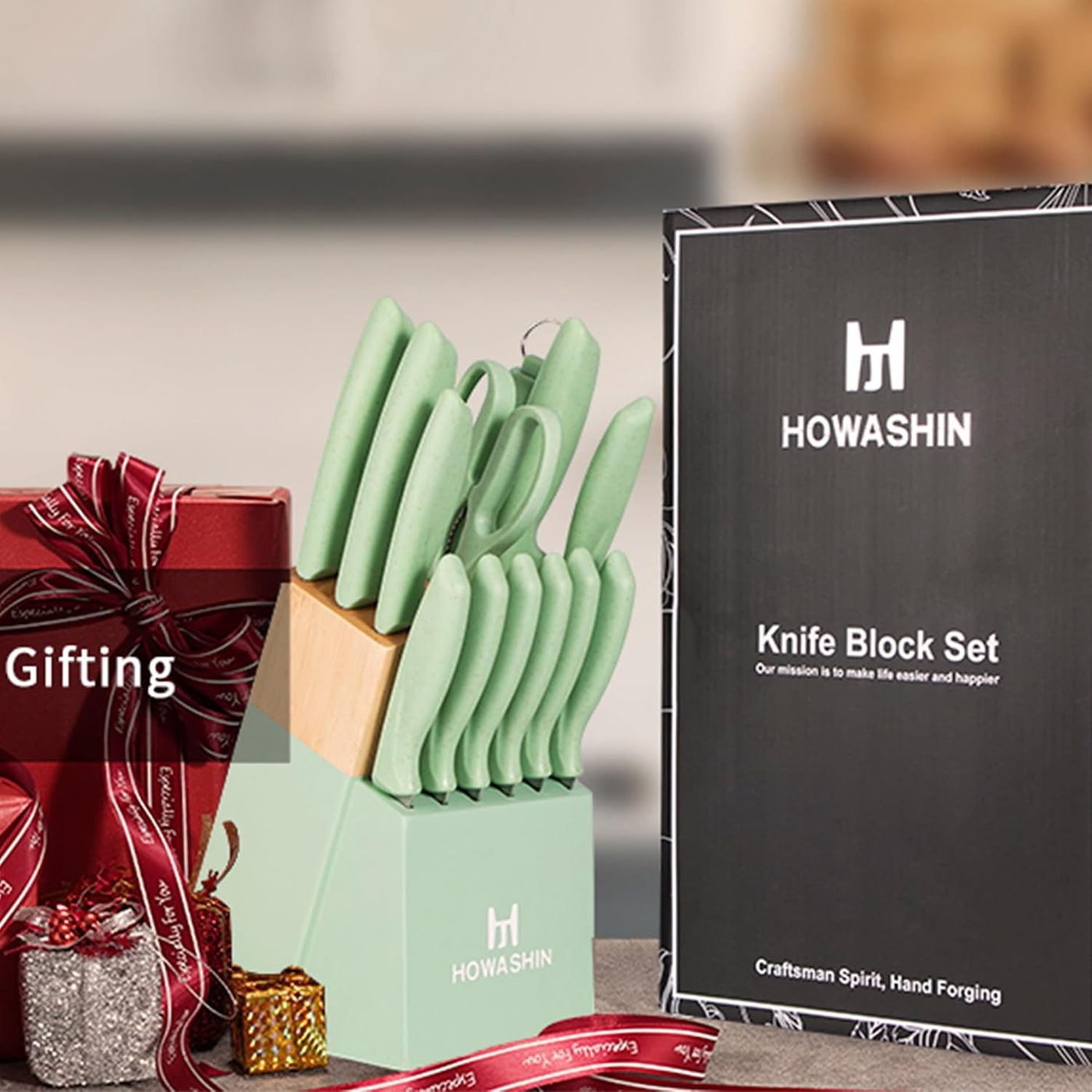 Kitchen Knife Block Set with Built-In Sharpener - Photo 4