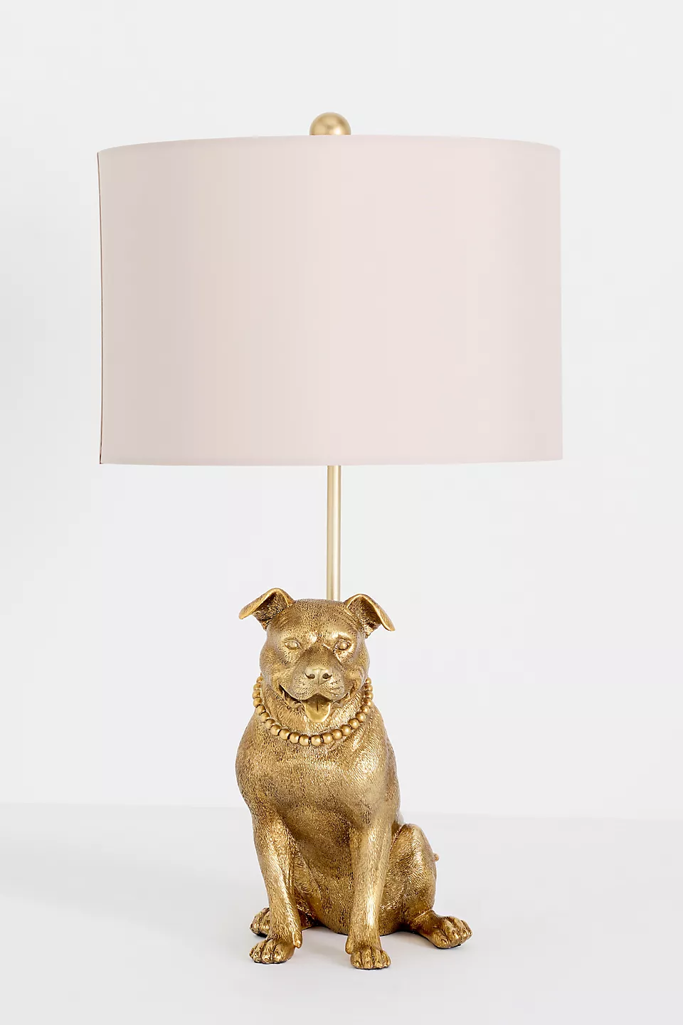 Antique Gold Icon Dog Table Lamp - Pitbull