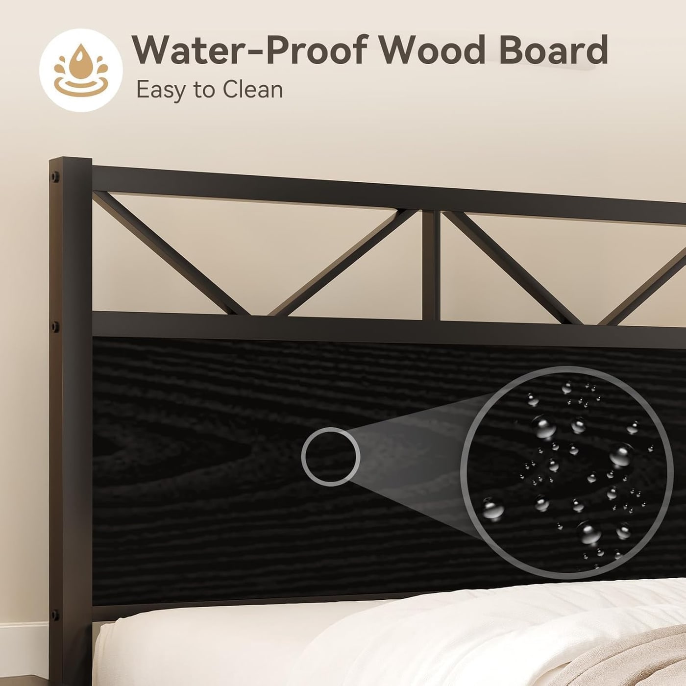 Industrial Metal Bed Frame with 51-Inch Tall Headboard - Photo 4