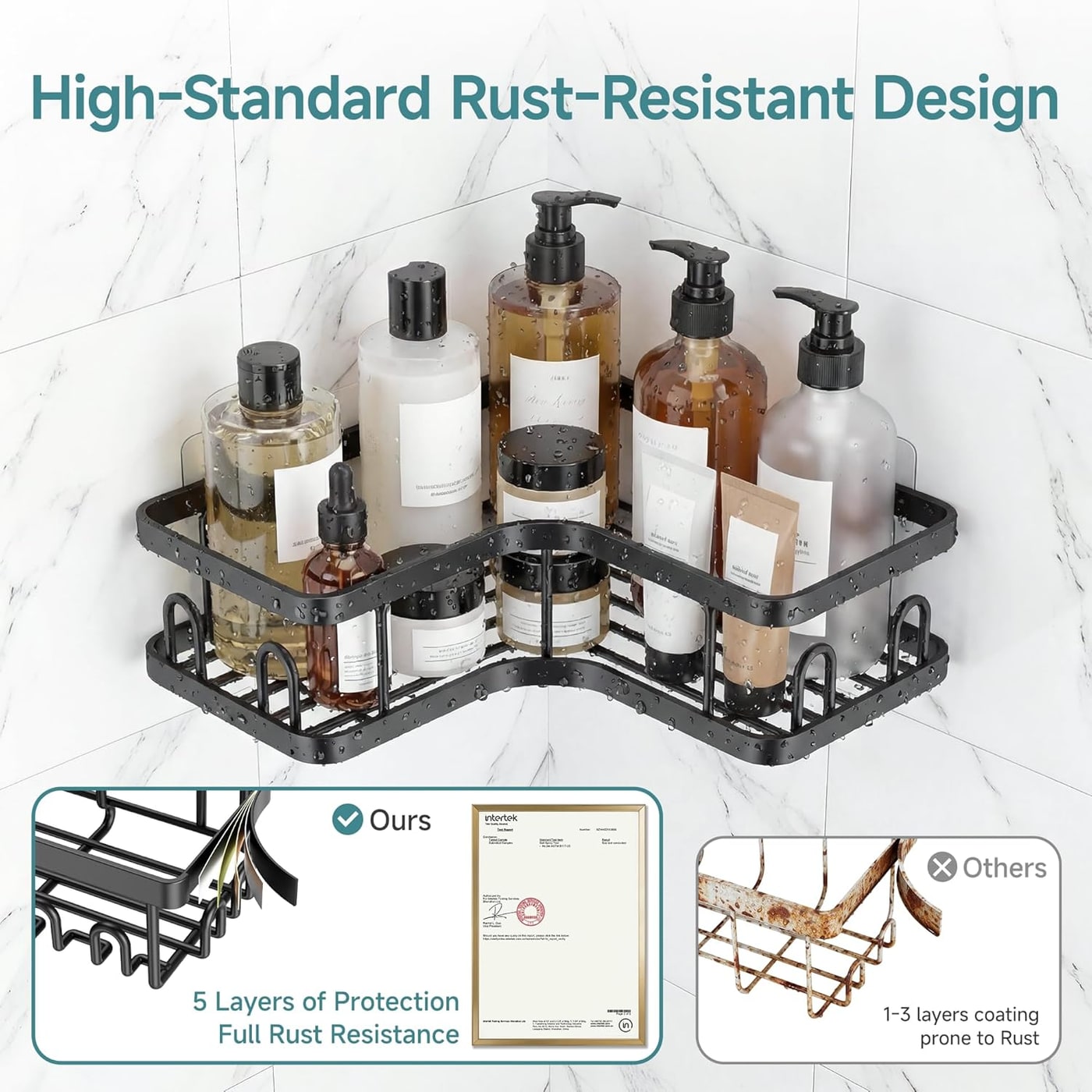 L-Shaped Corner Shower Caddy 3-Pack - Photo 3