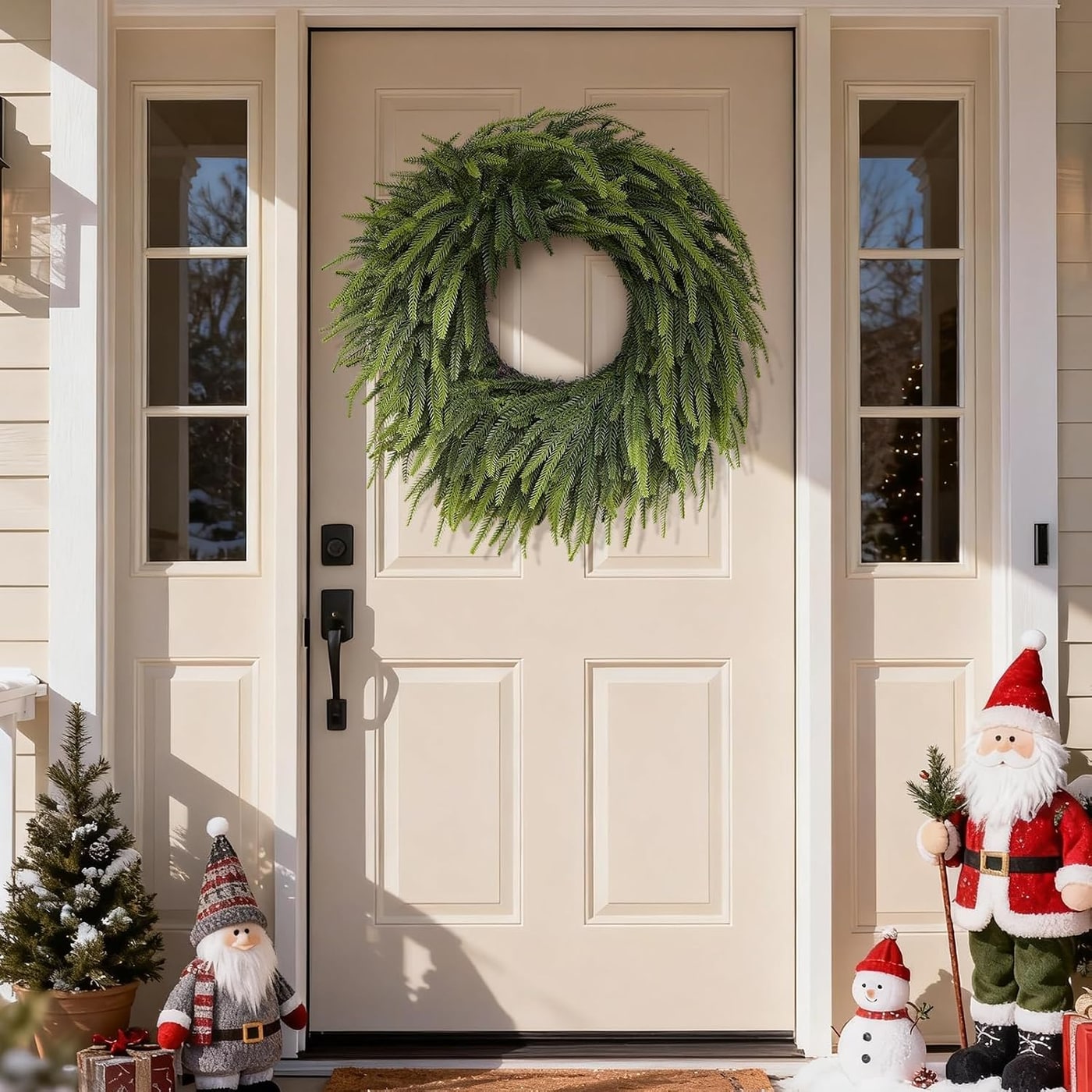 Lifelike Norfolk Pine Christmas Wreath, 26 Inch - Photo 2