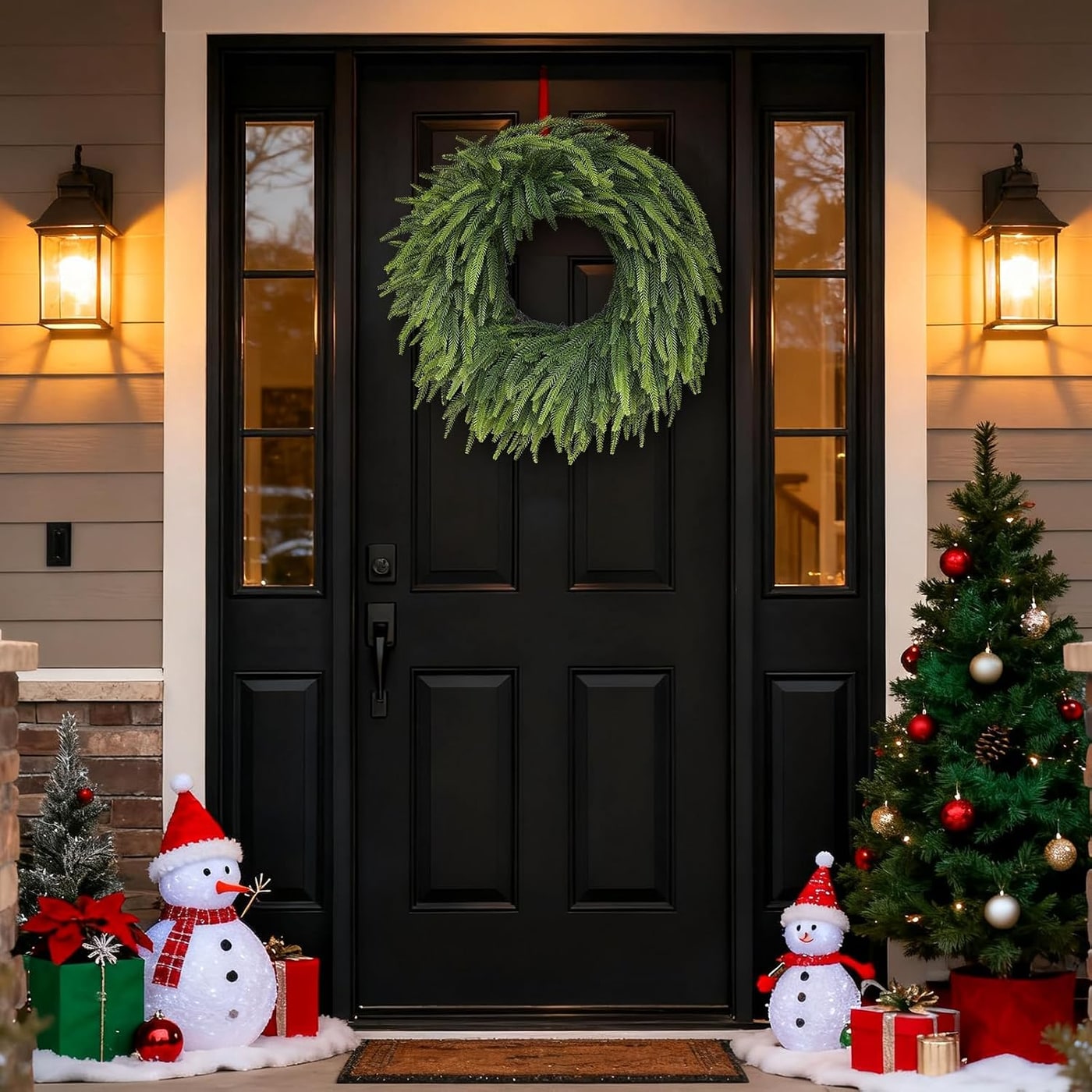 Lifelike Norfolk Pine Christmas Wreath, 26 Inch - Photo 4