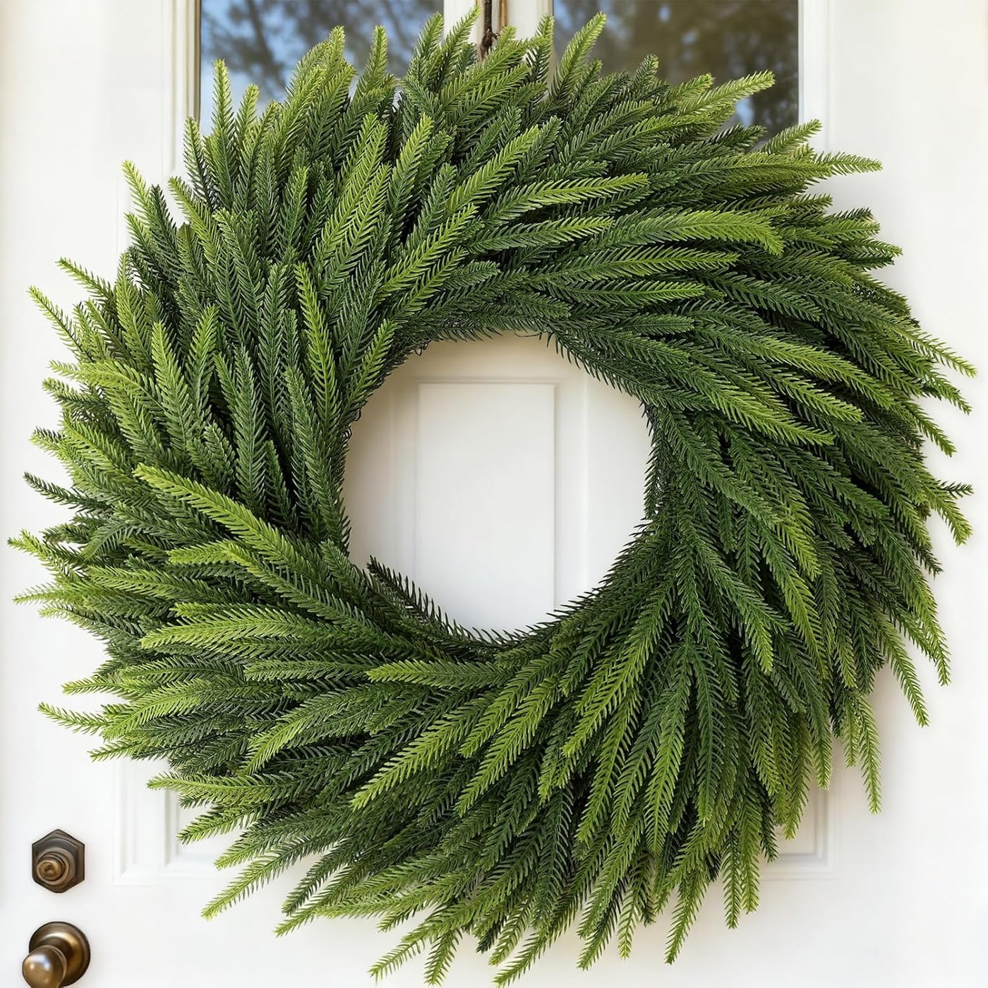 Lifelike Norfolk Pine Christmas Wreath, 26 Inch