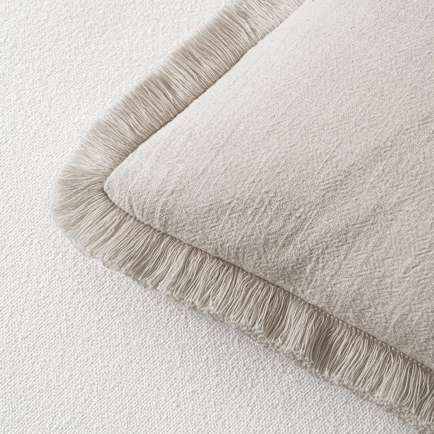 Linen Fringe Throw Pillow Covers, Set of 2 - Photo 3
