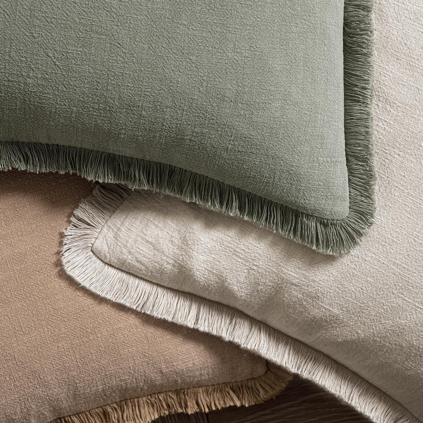 Linen Fringe Throw Pillow Covers, Set of 2 - Photo 4