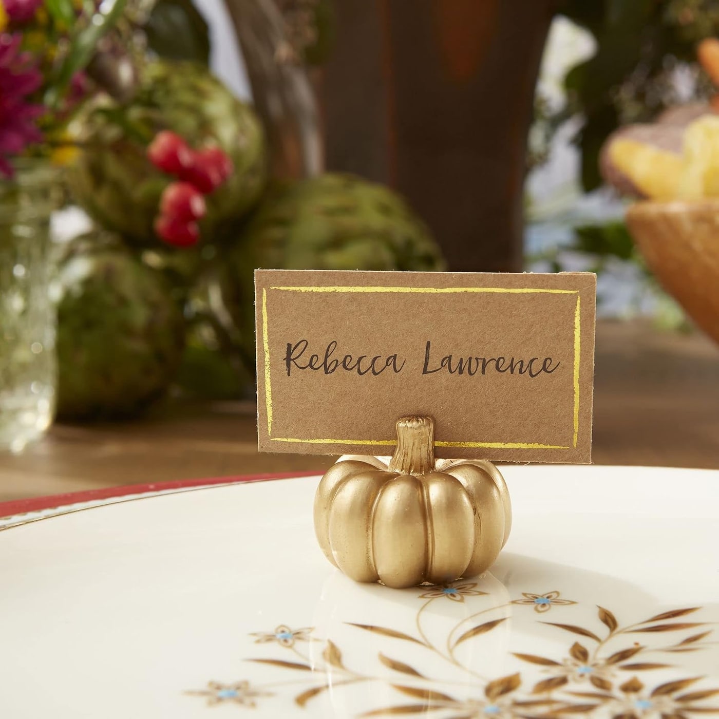 Mini Pumpkin Place Card Holders, Set of 6 - Photo 2