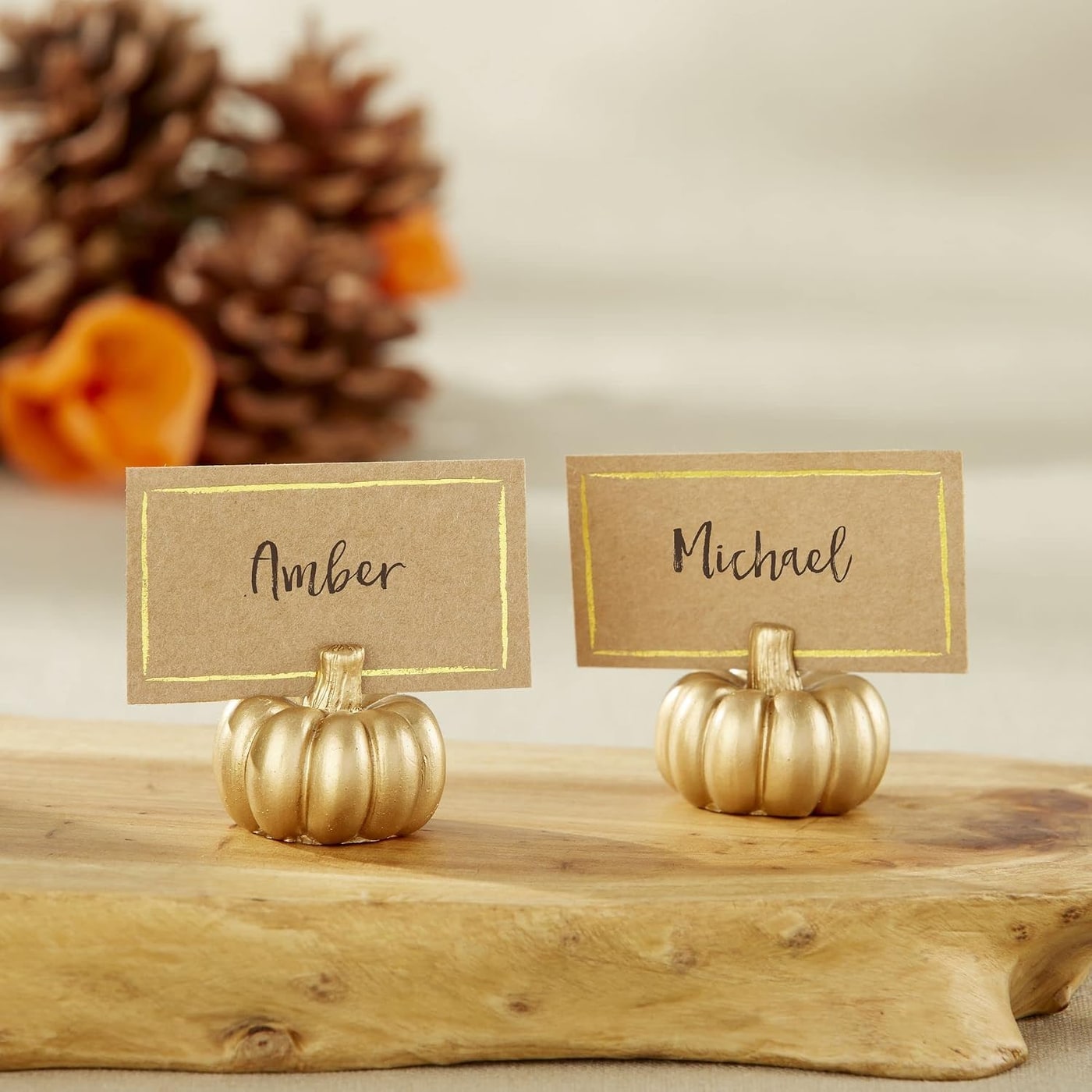 Mini Pumpkin Place Card Holders, Set of 6 - Photo 3