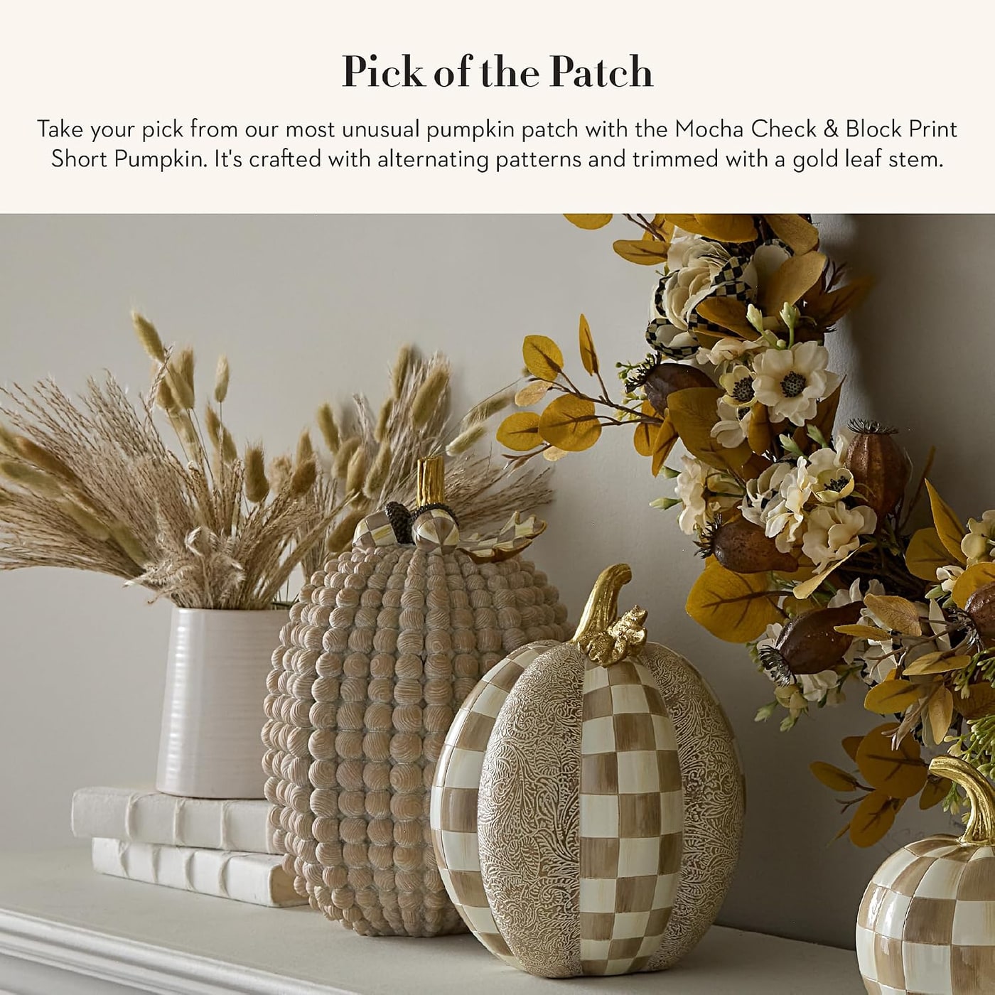 Short Pumpkin in Mocha Check and Block Print - Photo 2