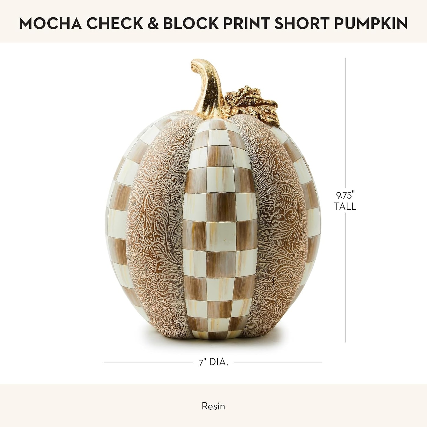 Short Pumpkin in Mocha Check and Block Print - Photo 4