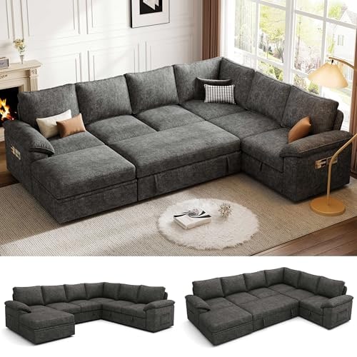 U-Shaped Modular Sleeper Sectional with Pull-Out Bed - Photo 2