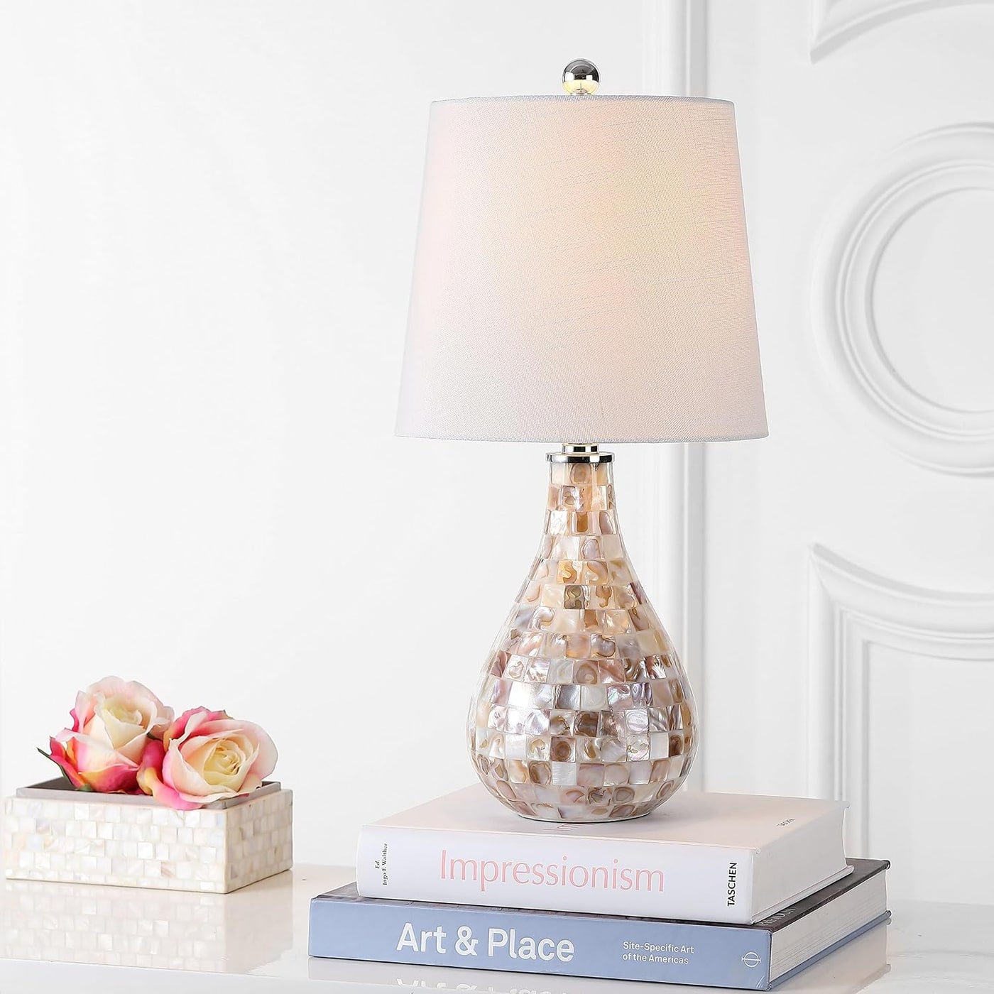 Mona Mini Coastal LED Table Lamp with Mother-of-Pearl Base - Photo 2