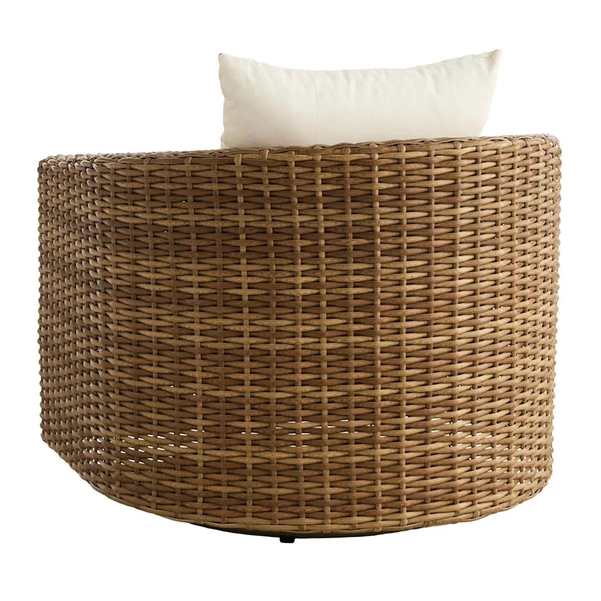 Nutmeg Wicker Swivel Club Chair with Cream Cushions - Photo 4