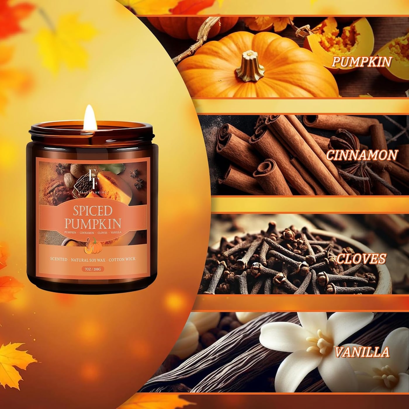 Natural Soy Fall Jar Candle - Photo 2