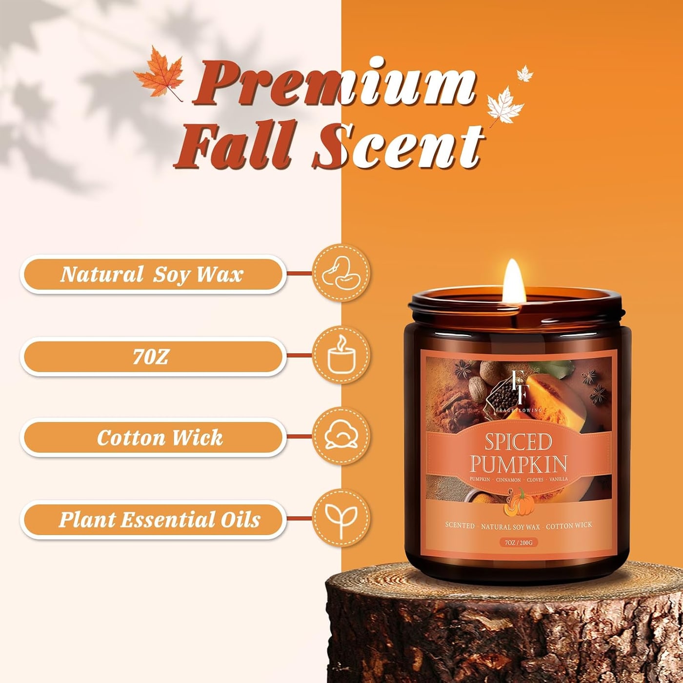 Natural Soy Fall Jar Candle - Photo 3