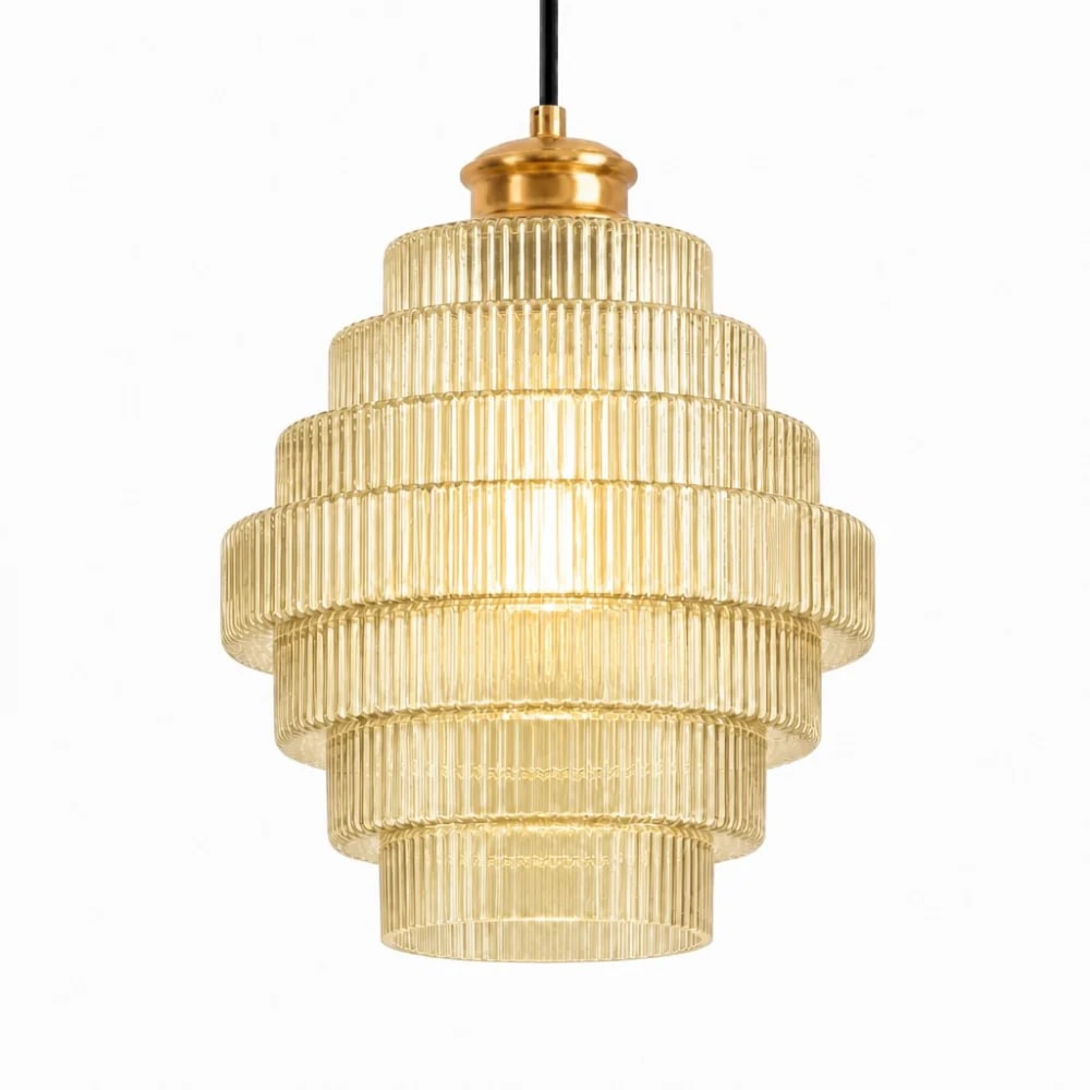 Nordic Striped Glass Bottle Pendant Light
