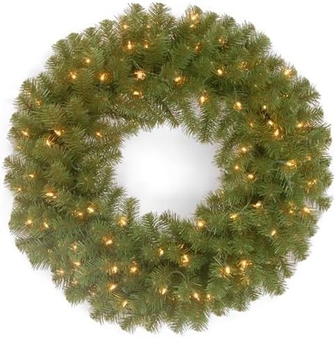 24-Inch Pre-Lit North Valley Spruce Wreath with LED Lights - Photo 4