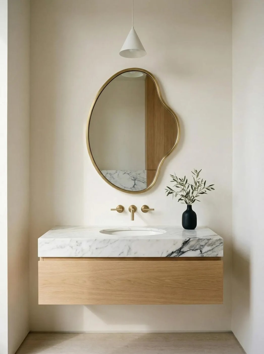 Organic Irregular Brass Wall Mirror - Photo 4