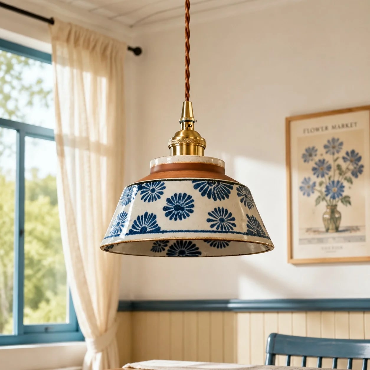 Orin Hand-Painted Ceramic Pendant Light