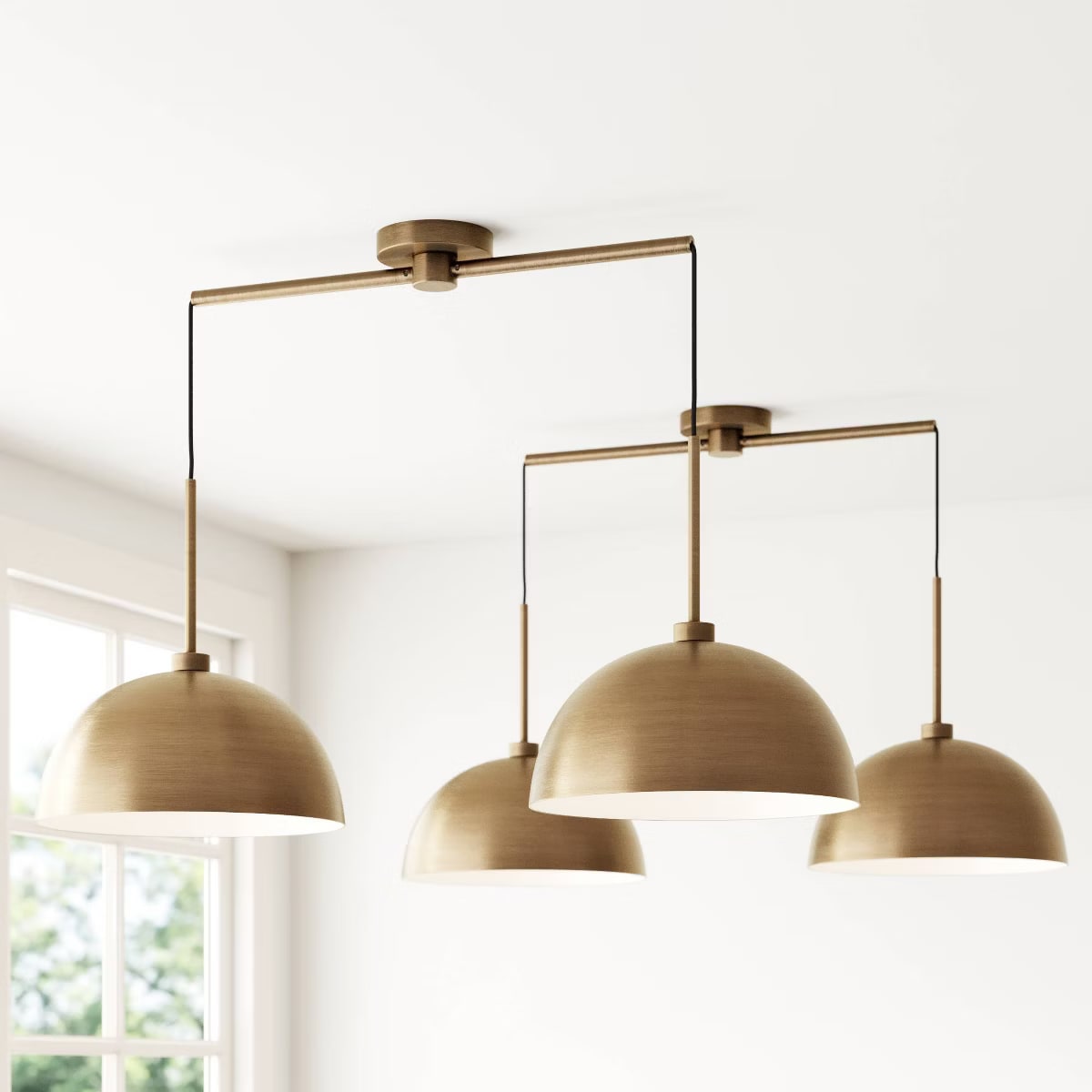Percy 2-Light Island Pendant Set of 2 - Vintage Brass